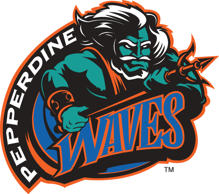 Pepperdine Waves 1998-2003 Primary Logo iron on paper